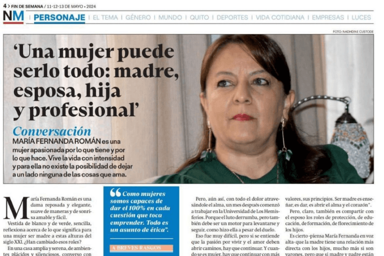 Felicitación a María Fernanda Román Ferrand