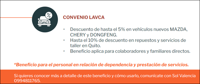 image  Talento Humano Universidad de los Hemisferios  Universidad Hemisferios Nuevo Convenio Con Lavca Ofrece Descuentos En Autos Para Personal Uhe