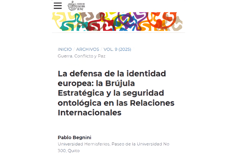 La Defensa De La Identidad Europea La Brújula Estratégica Y La Seguridad Ontológica En Las Relaciones Internacionales